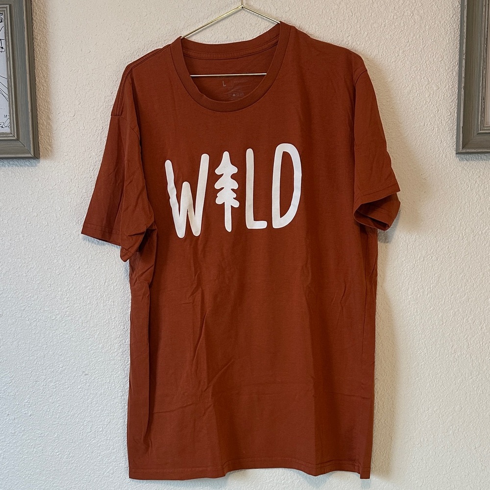 Wild Men's Burnt Orange Rust T-Shirt by Keep Nature Wild Size Large